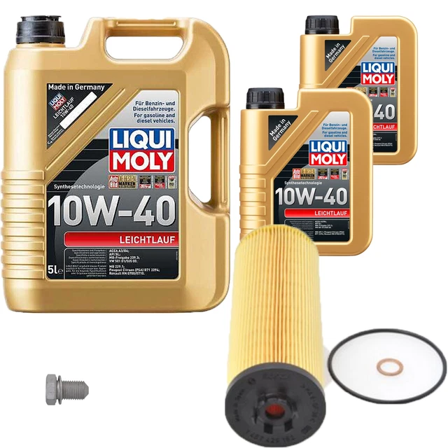 Filtro olio Bosch 7 L Liqui Moly funzionamento leggero 10 W-40 per VW Skoda Passat Variant 2.5
