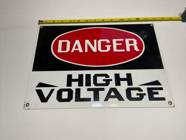Danger High Voltage Porcelain Sign