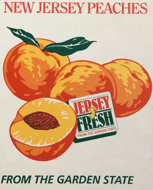 Grocery Store Poster Sign Vintage Original Fruit Peaches New Jersey Garden State