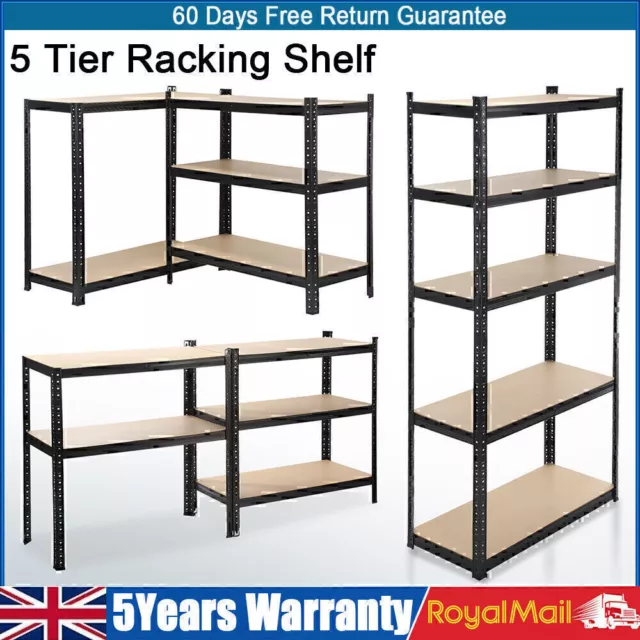 5 Tier Racking Shelf Heavy Duty Garage Shelving Storage Shelves 150cm / 180cm