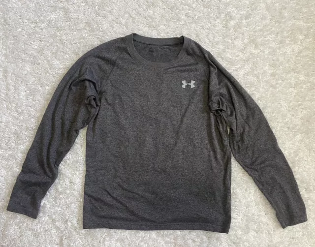 Under Armour Girls Long Sleeve Shirt Top Sz L Large Loose Grey Gray
