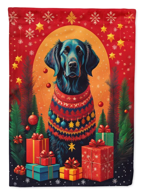 Flat Coated Retriever Holiday Christmas Flag Garden Size DAC3088GF