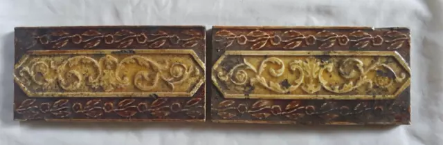 A Pair Of Elegant Malkin Antique (6 X 3) Inch Border Tiles, Circa 19Th Century