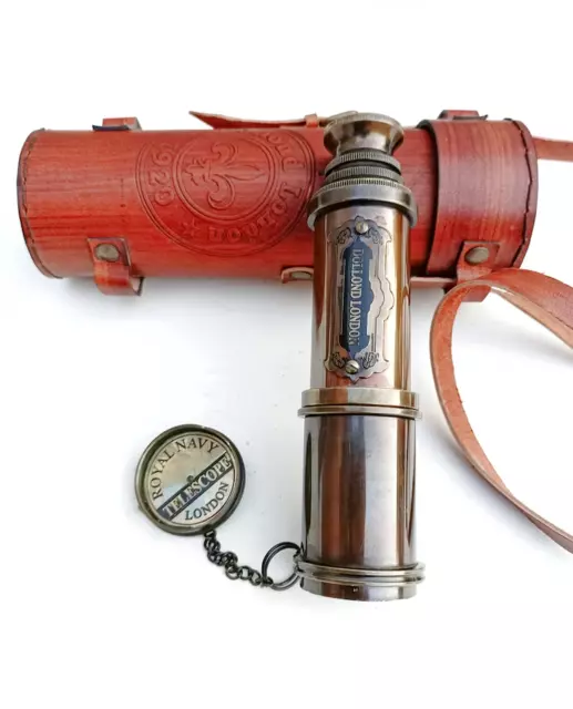 Teleskop Messing Nautisches Vintage Spyglass Antik Leder Marine Geschenk,