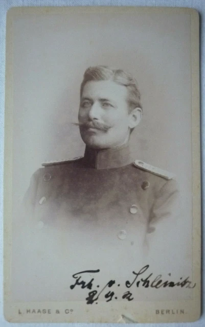 CdV Preussische KRIEGSAKADEMIE BERLIN 1886-1889 Freiherr von Schleinitz