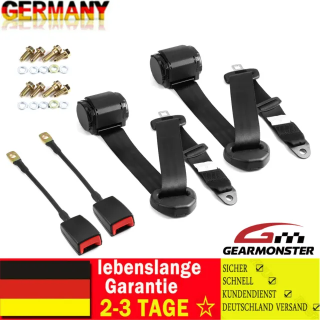 2x 3 Punkt Automatikgurt Sicherheitsgurt Beckengurt 3200mm für Audi VW Golf 1 2