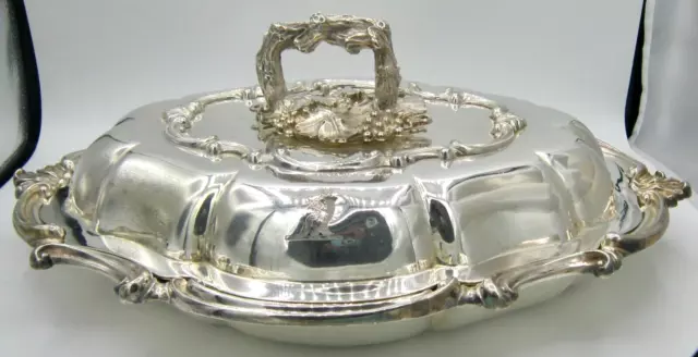 Elkington & Co Silver Plate Oval Serving Dish w/ Detac. Handle (13.5") England