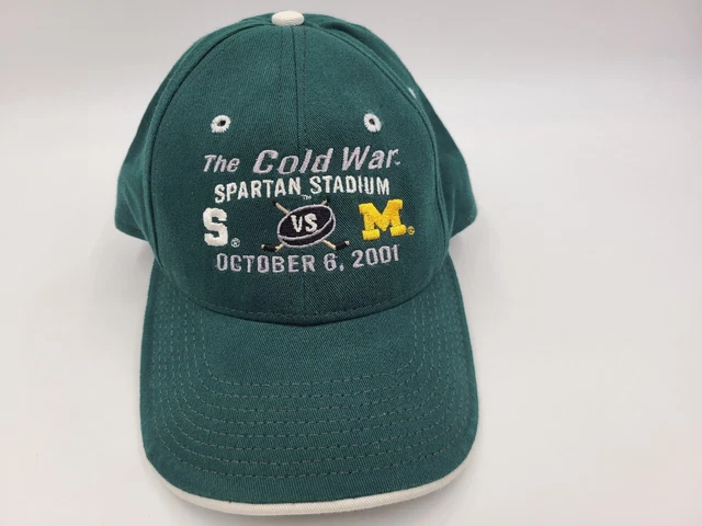 Vintage Michigan State University Spartans Wolverines Cold War Snapback Hat Cap