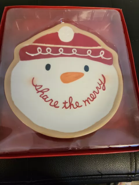 Hallmark Snowman Share the Merry Christmas Cookies, Small Cookie Appetizer Plate