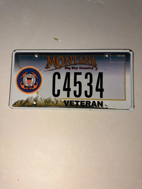 MONTANA u.s coast guard veteran license plate “C4534”