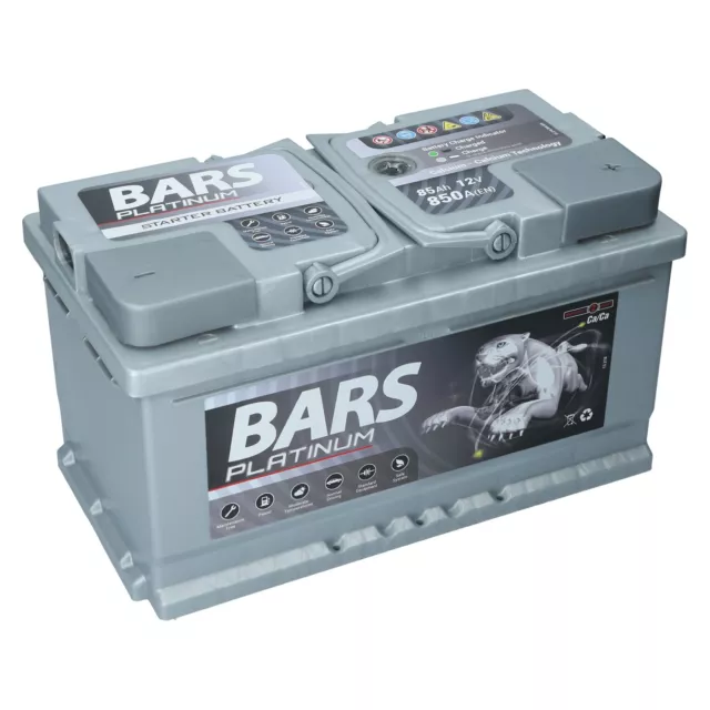 Autobatterie 12V 85 Ah 850A EN BARS Platinum Wartungsfrei sofort Einsatzbereit