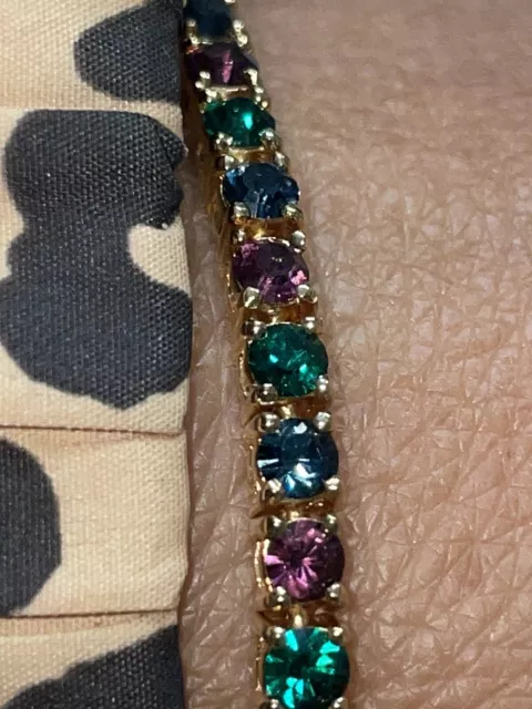 Joan Rivers Multi Colored Crystal Rhinestone Tennis Bracelet