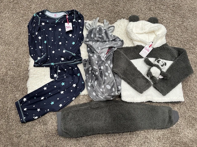 New Justice Pajama & Robe Set S 7/8 2,Sets Of Pjs / Reindeer Robe W Antlers~