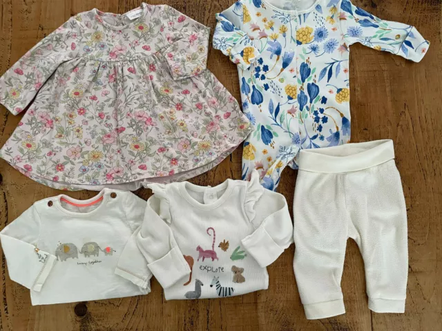 Baby Girl Up to 1 month Bundle Next H&M Mothercare M&S Dress Sleepsuit Bodysuits