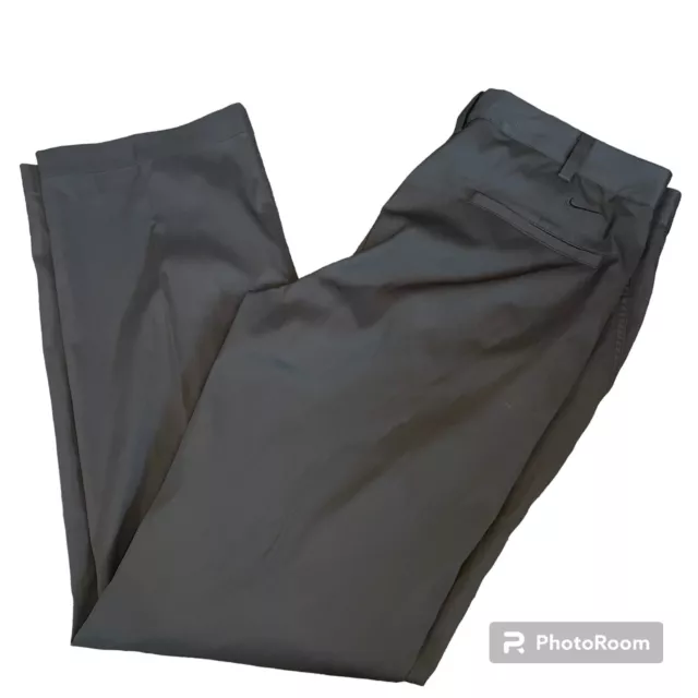 Pantalones de golf Nike Dri Fit para hombre negros talla 34x32 pierna recta delantera plana