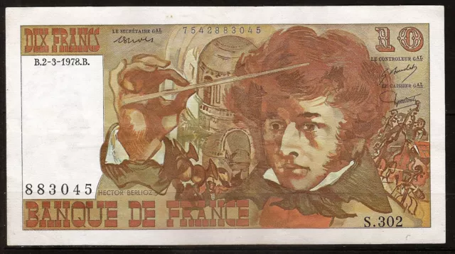 Billet 10 Francs Hector BERLIOZ. 2-3-1978. France. TB-TTB