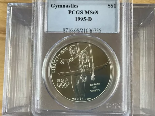 1995-D Olympic Gymnastics Silver Dollar PCGS MS69 Gem BU B0706