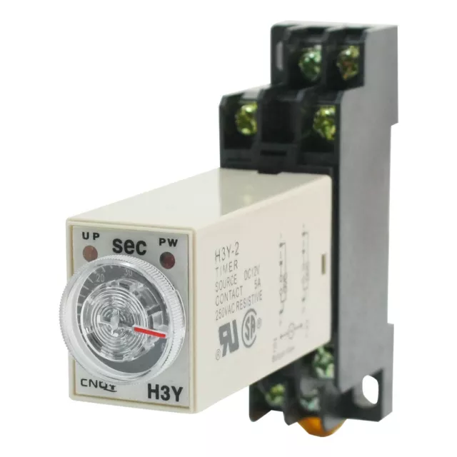 H3Y-2 DPDT 0-60 Segundos Potencia Temporizador Lazompo Tardado Relé Base Enchufe