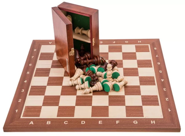 SQUARE - Pro Schach Set Nr. 5 - MAHAGONI - Schachbrett aus Holz Schachspiel 2