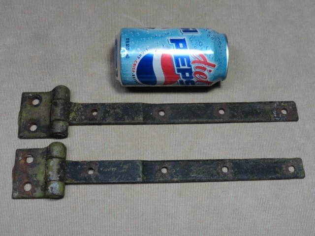 Pair of Barn Shed Door Garden Gate Strap Hinges Antique Cast Iron Nice Ones 'A' 9