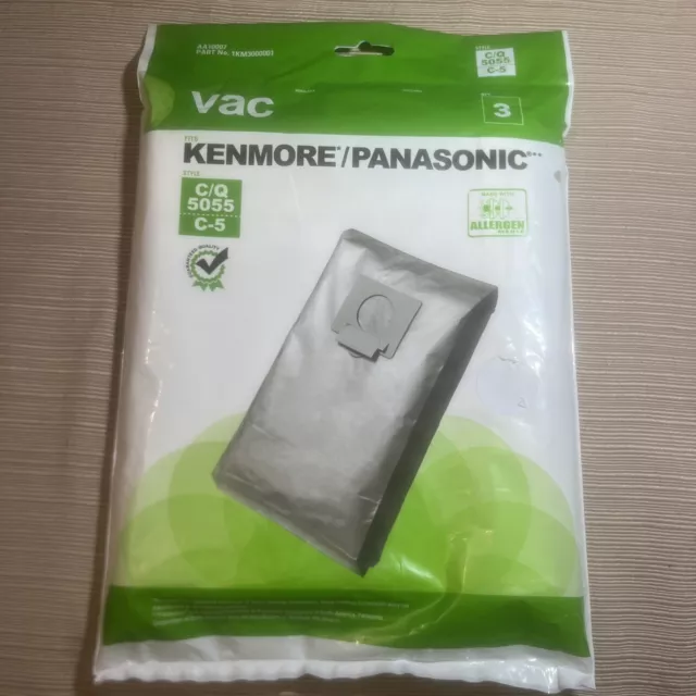 Kenmore/Panasonic Vacuum Bag (3) Part #1KM3000001 C/Q5055/C-5