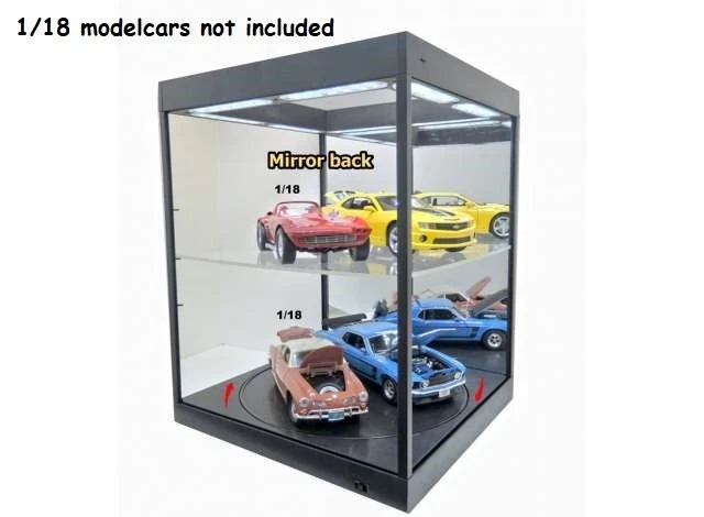 Vitrine Triple9 Avec éclairage LED Noir Et Couvercle Transparent – Parfaite Pour Exposer Vos Modèles