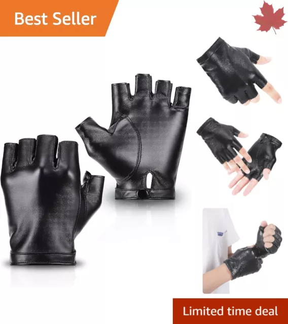 Fingerless PU Leather Gloves: Outdoor Sport Half Finger Glove for Women Teens