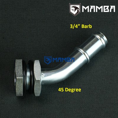 DIY oil pan sump turbo oil return drain pipe adapter fitting 45Deg 3/4" barb