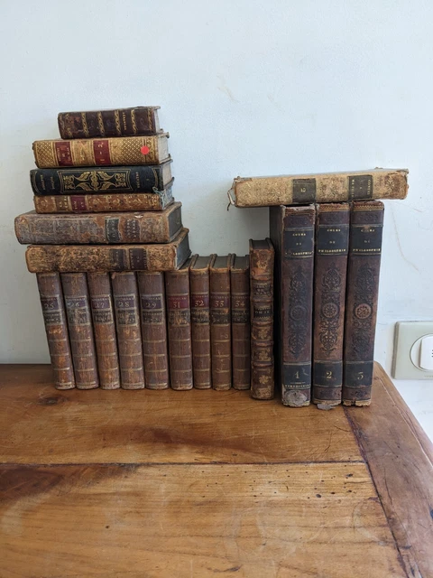 Lot Livres Anciens Pour Décoration – Style Bibliothèque, Objet Vintage, Fait Main