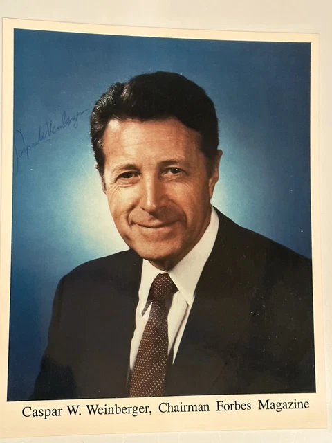 Casper W. Weinberger 8x10 Signed Photo Defense Secretary & Chairman of Forbes