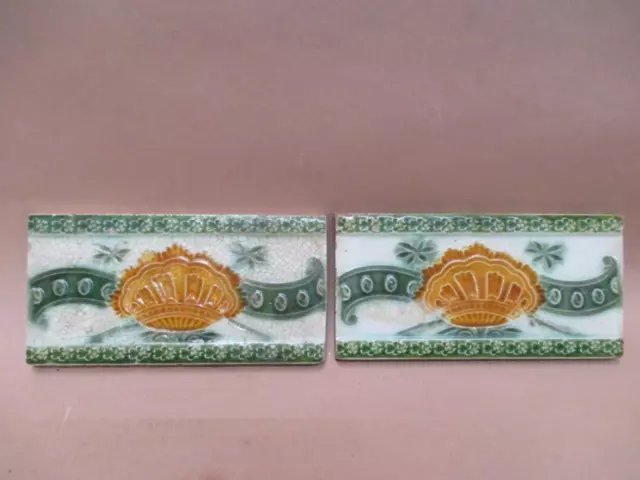 Tiles, Majolica, Art Nouveau, Art Deco, England, border tile, antique, vintage