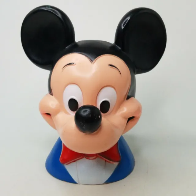 Vintage 1971 MICKEY MOUSE Head Bust Plastic Coin Piggy Bank 10" Tall