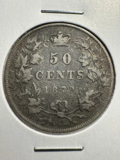 1872H Canada 50 Cents Half Dollar Queen Victoria!