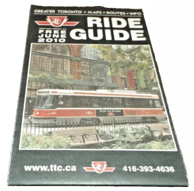 June 2010 Ttc Toronto Transit Commission Ride Guide Map