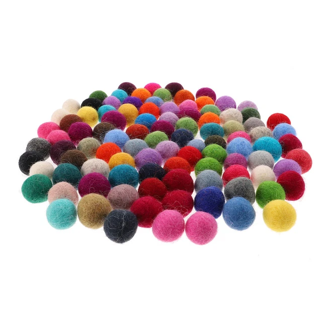 100 Pcs Pompon Di Feltro Gomitolo Di Lana 2 Cm Mini Giocattolo Feltro Di Lana