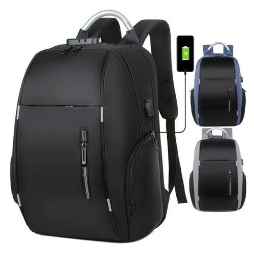 Men Laptop Backpack Travel Shoulde Bag Anti-Theft Waterproof  W/ USB Charge Port