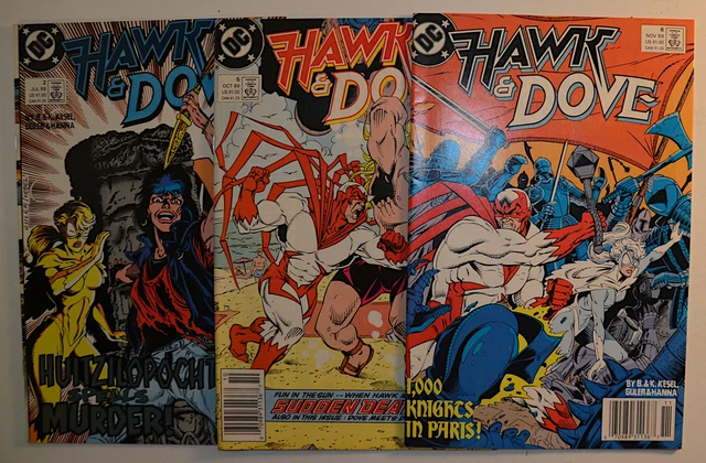 Hawk & Dove Lot of 3 #2,5,6 DC Comics (1989) VF/NM 1st Print Comic Books