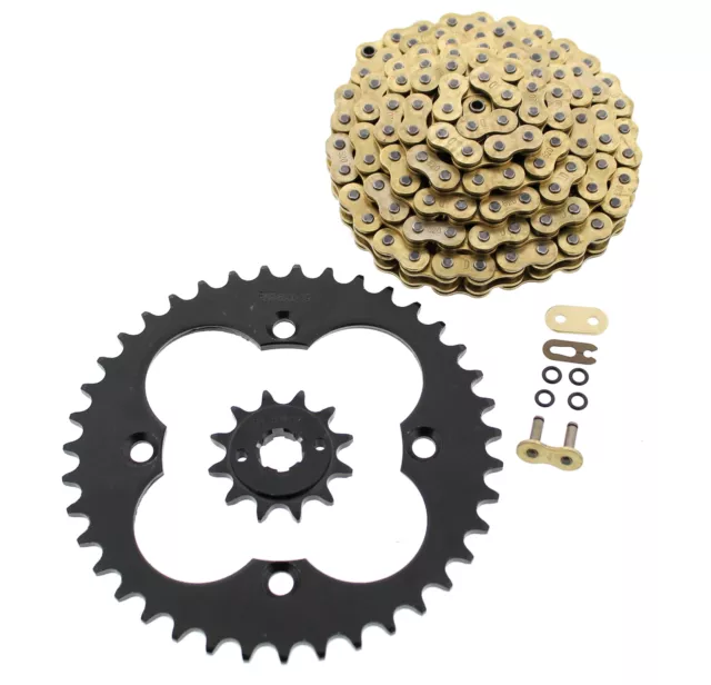 1986 1987 Honda TRX250R TRX 250R Gold O-Ring Chain and Black Sprocket 12/39 96L