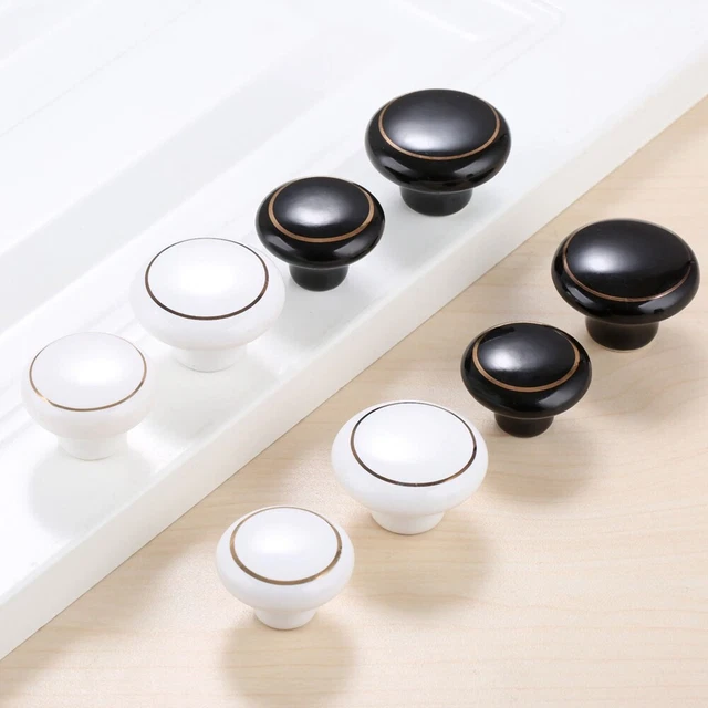 Hot 2pcs Ceramic Cabinet Knobs Cupboard Wardrobe Closet Door Knob Pulls Handles