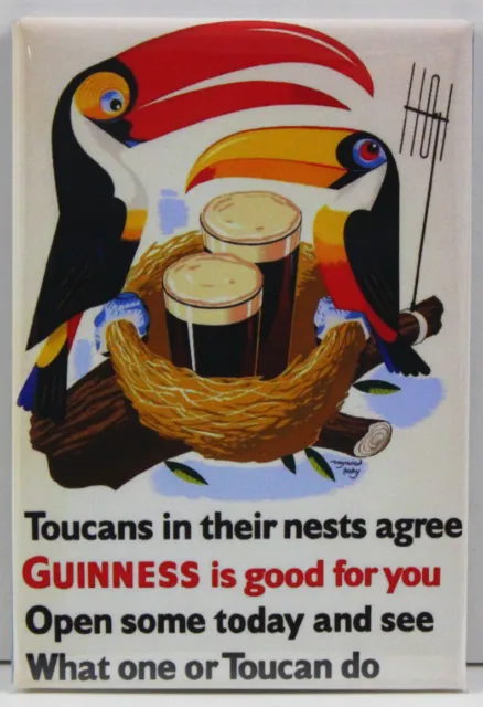 Guinness Toucans Agree 2" X 3" Fridge / Locker Magnet. Beer