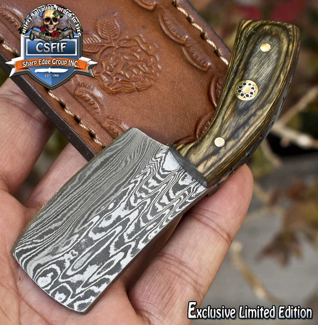 CSFIF Hand Crafted Skinner Knife Damascus Hard Wood Tactical Unique