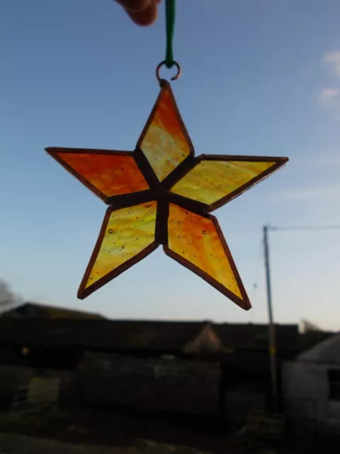 Unique Stained Glass Christmas Star Handmade Suncatcher