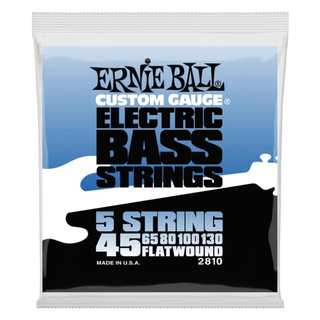 Flatwound 5-String Electric Bass Strings - 45-130 Gauge
