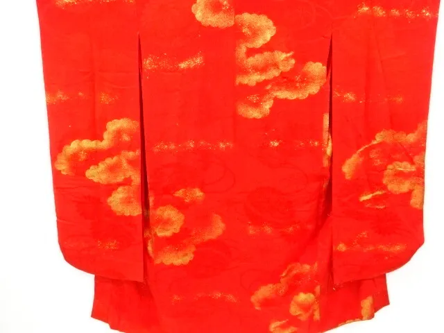 6798147: Japanese Kimono / Antique Juban For Furisode / Mon Kinsha / Kiku