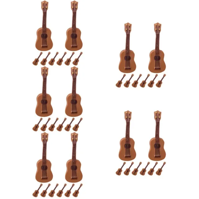 40 pcs Resin Mini Musical Instruments Mini Guitar Model Dollhouse Miniature