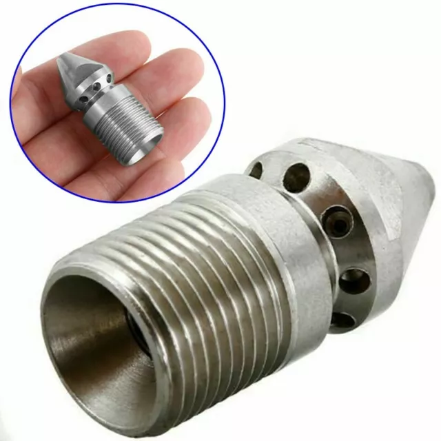 Pressure Washer Drain Sewer Rotary Cleaning Nozzle 9 Jet 3/8 Inch Male 4.5MM 1pc