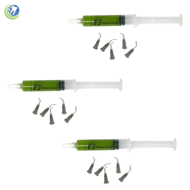 3 X Dental 37% Dental Phosphoric Acid Etching Etchant 12gm Syringe Gel Kit Green