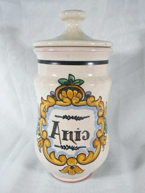 Superbe Pot A Pharmacie / Apothicaire En Faience " Aniɔ "  Italie ?