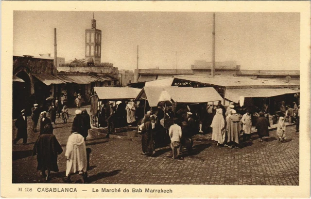 CPA AK CASABLANCA Marché de bab Marrakech MAROC (23007)