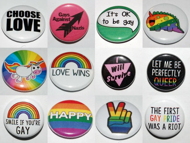 LGBT (Various Designs) - 1" / 25mm Button Badge - Novelty Pride Gay Lesbian Bi E - Foto 2